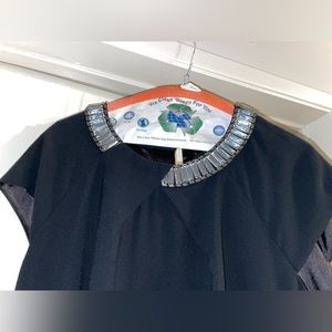 TED BAKER Black Pant Jumpsuit with Jeweled Neckline - Size 10 (Ted Baker 4)